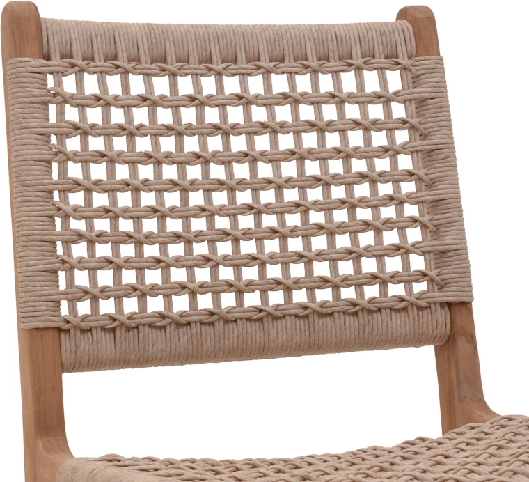 Karrige Rover, kornizë druri teak, ngjyrë natyrale dhe litar banane, 50x60x86cm