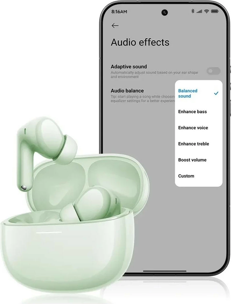 Kufje Xiaomi Redmi Buds 8, ANC, Bluetooth 5.4, LDAC, gjelbër