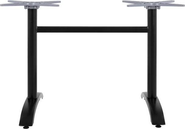 Baza alumini për tavolinë, dy kolona, FH468.01, ngjyrë e zezë matte, 84x60x73-93cm