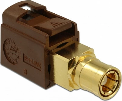 Adapter RF DeLOCK 89682, FAKRA F në SMB, femër-femër, kafe