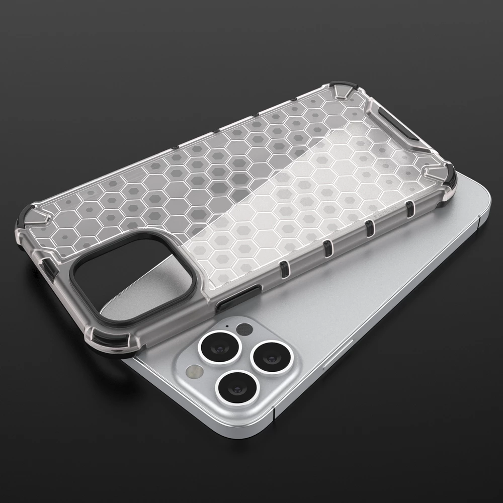 Mbështjellës Hurtel Honeycomb për iPhone 13 Pro Max, transparent