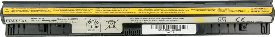 Bateri laptop Mitsu BC/LE-G500 për Lenovo IdeaPad G500s, G510s, Z710, 2200 mAh, 14.4-14.8V, e zezë