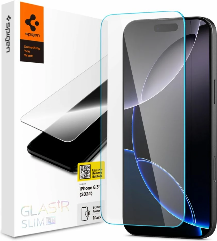 Xham mbrojtës Spigen Glas.tR Slim për iPhone 16 Pro, Transparent