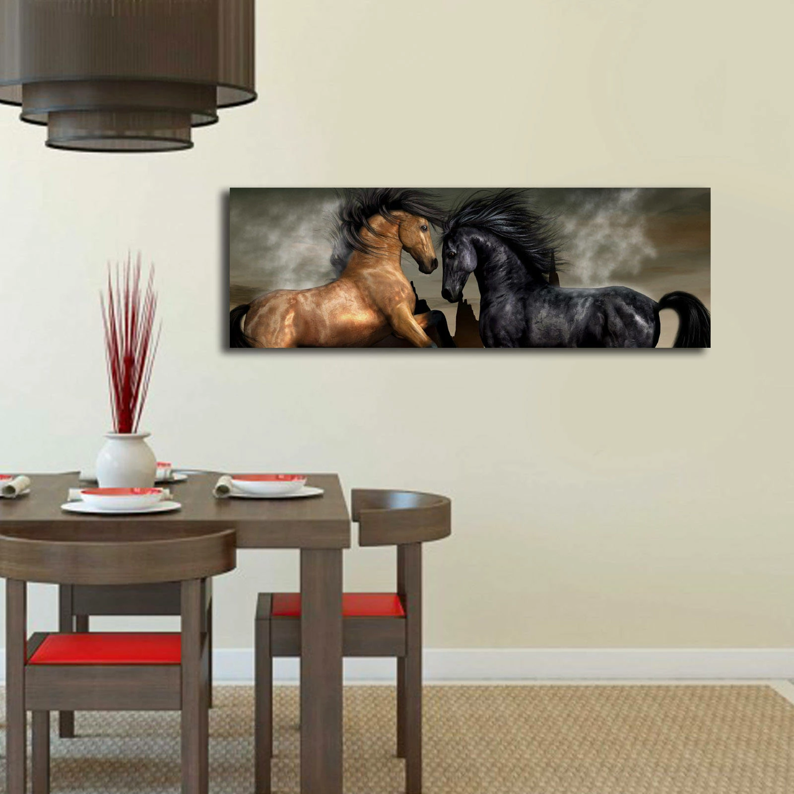 Pikturë dekorative në kanavacë me drita LED, shumëngjyrëshe, 30x90cm, 3090İACT-45