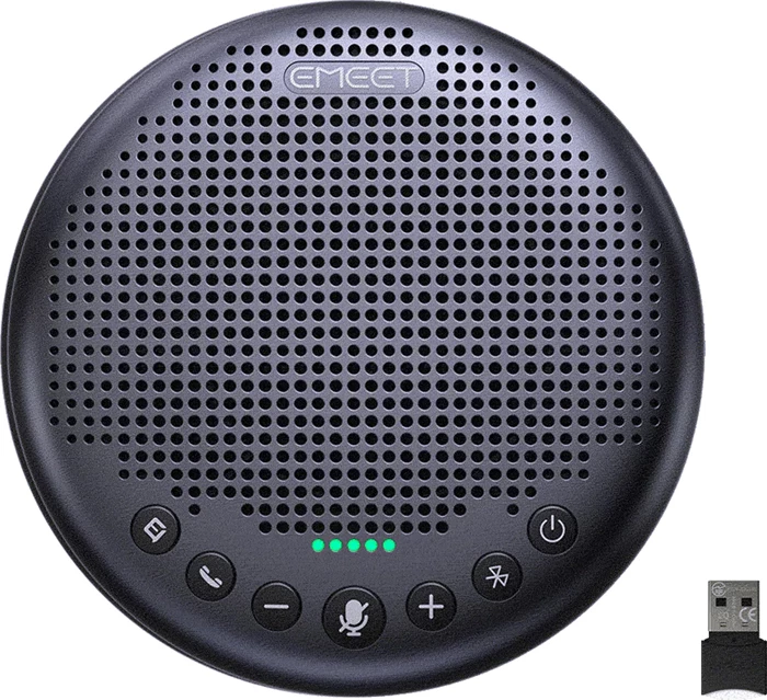 Altoparlant konferencash Emeet OfficeCore Luna Plus E1109, 8 mikrofona, Bluetooth 5.3, USB-C, bateri 2600 mAh, set me adapter USB Bluetooth A350