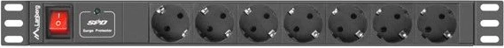 Zgjatues rryme PDU 19'' 1U Lanberg PDU-07F-0200-IEC-BK 7x Schuko 2 m 10A, i zi