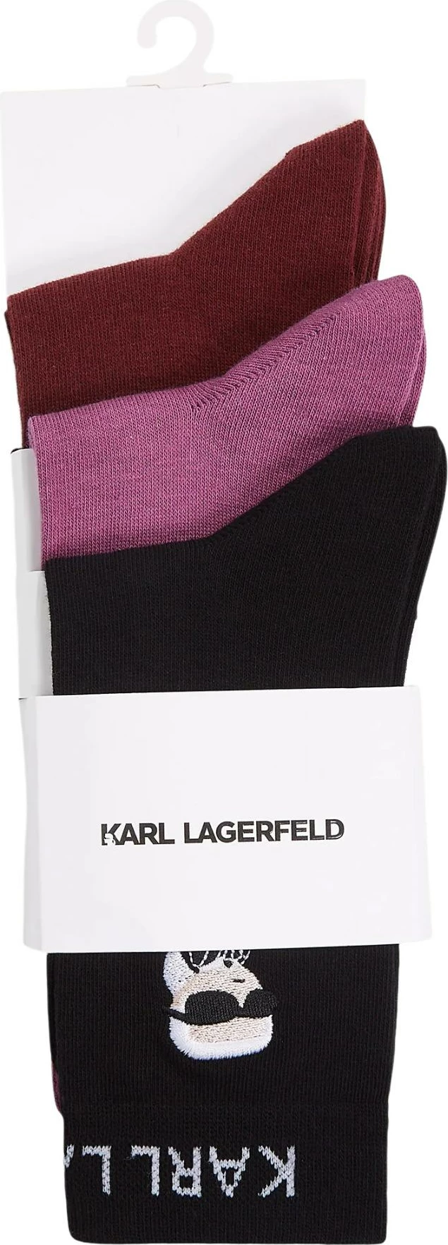 Çorape për femra Karl Lagerfeld Jeans K/Ikon Sock 3Pk A4W47037, magenta [Madhësia: 35-38]