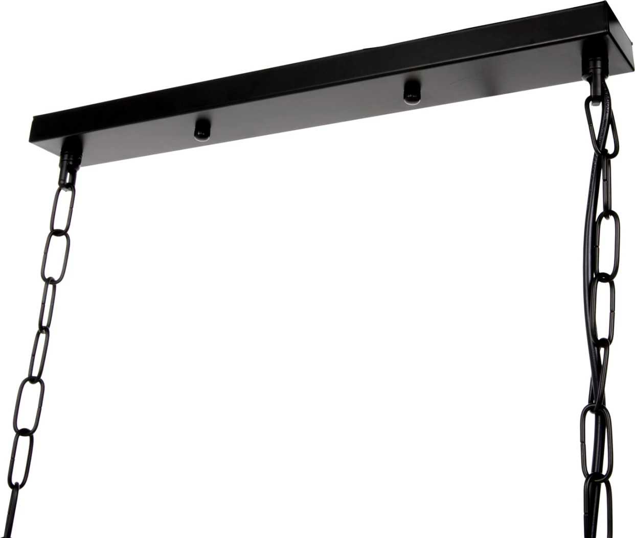 Llambë varëse tavani, kornizë metali e zezë, FH4128, 6 drita, 77.5x25x101 cm