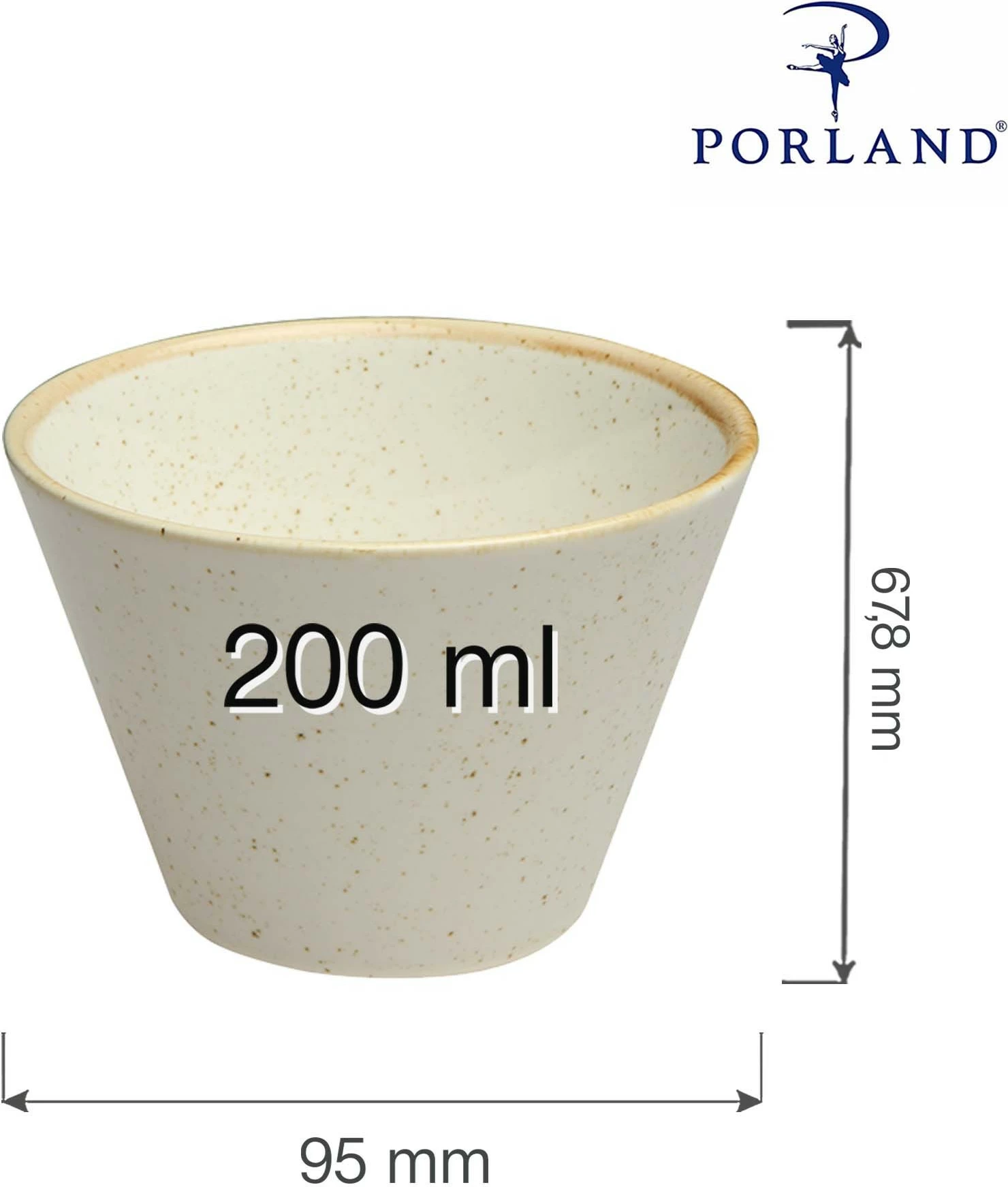 Tas konik Porland Seasons Sand 200 ml 120 mm, krem, set 6 copë