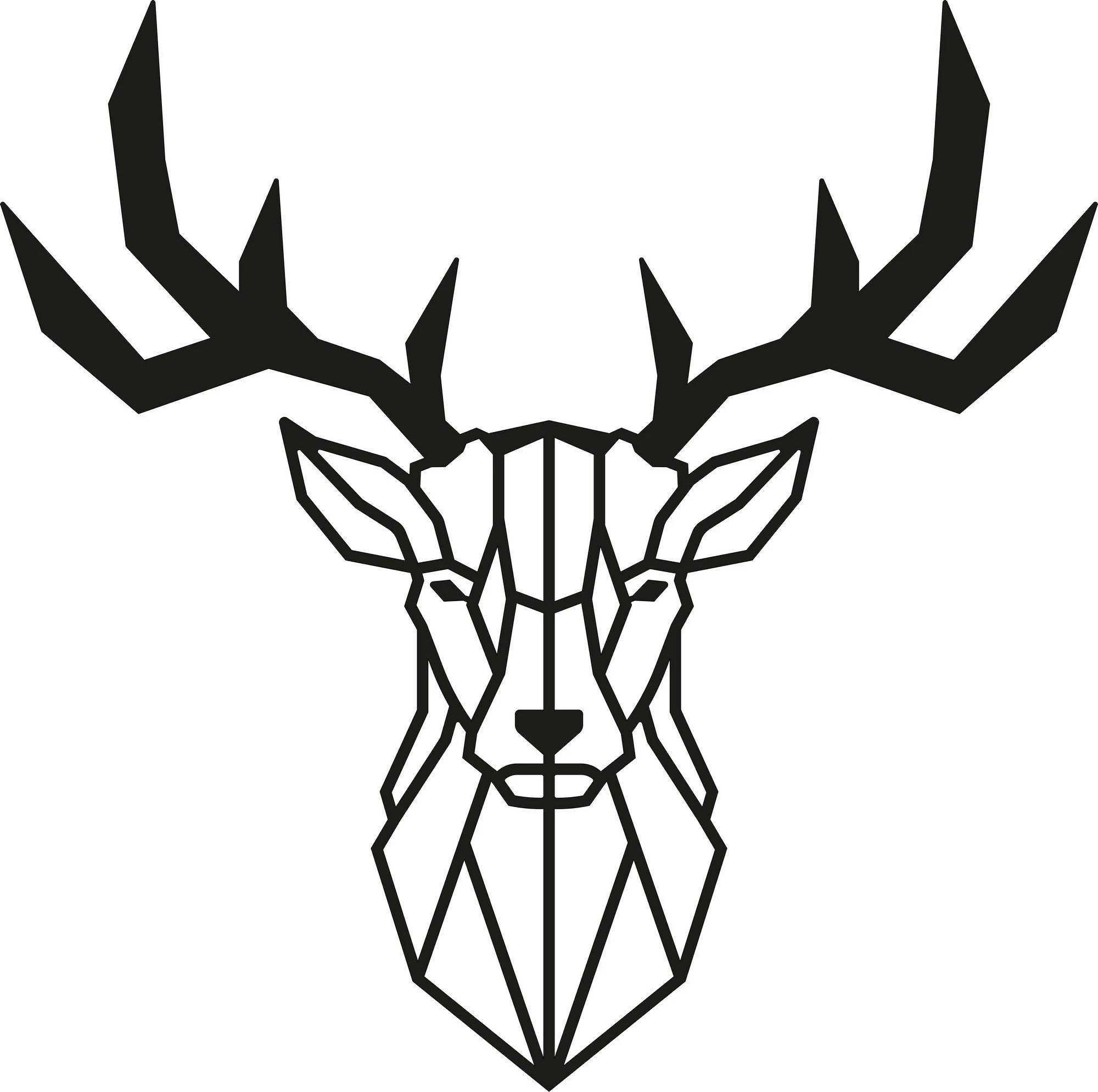 Aksesor dekorativ muri prej metali, Wallity, Deer2, ngjyrë e zezë, 51x51cm