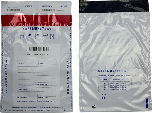 Zarf sigurie BESTPAK SAFEMONEYBAG, 190x260+35 mm, 100 copë, Bardhë