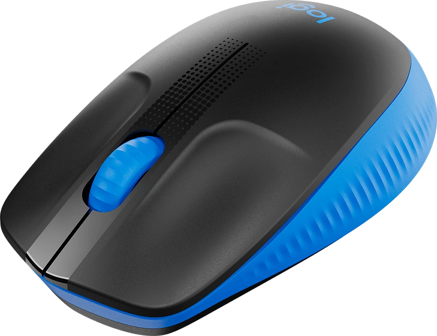 Maus Logitech M190 wireless, 2.4 GHz, optik, 3 butona, USB receiver, blu