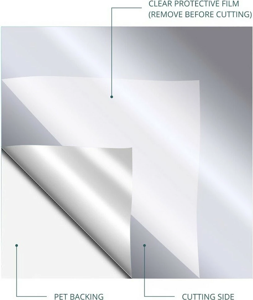 Foli vinili LOKLiK Permanent, 30.5 x 180 cm, metallic pasqyrë, argjend