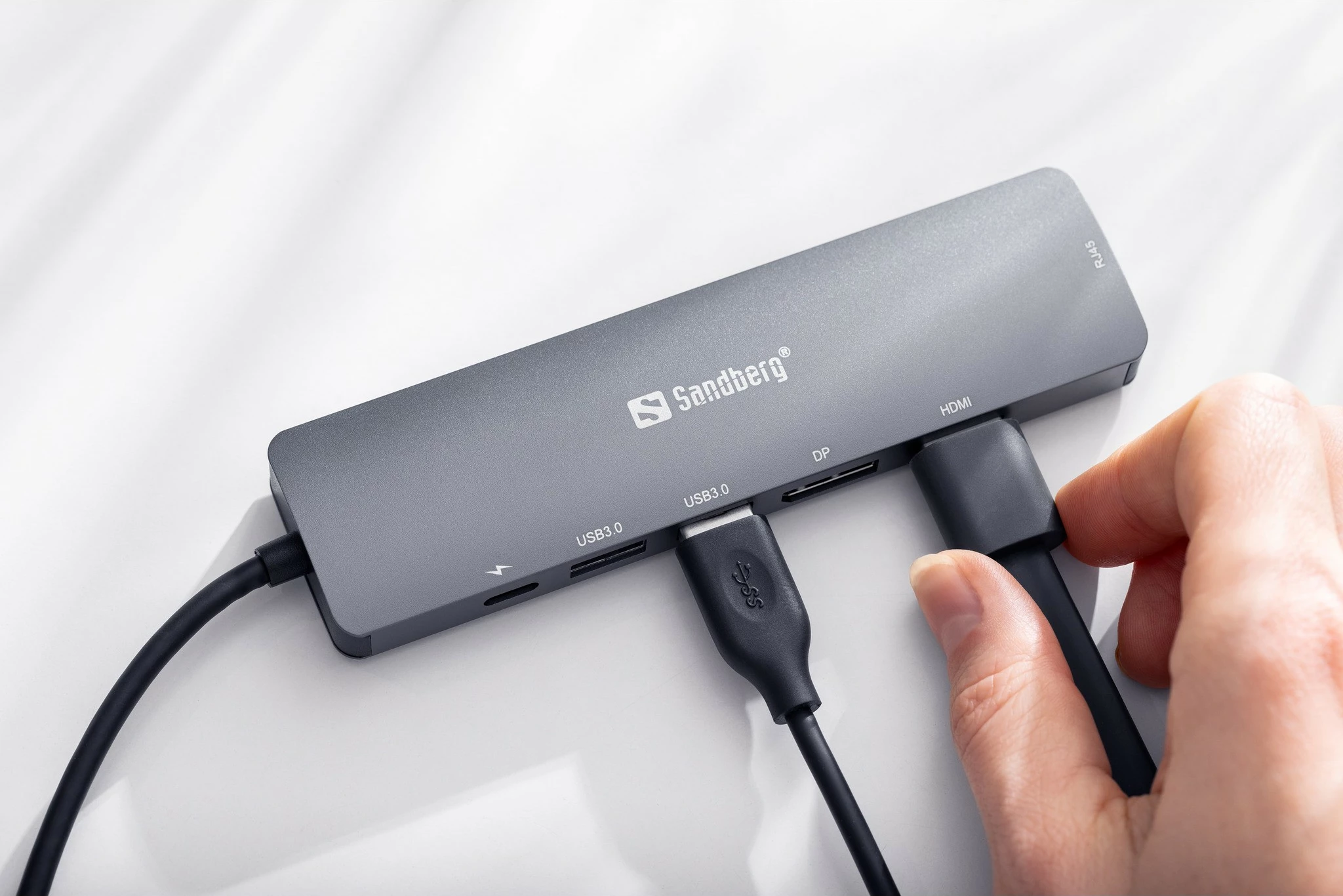 Dock USB-C Sandberg, 8K, 100 W, Gri