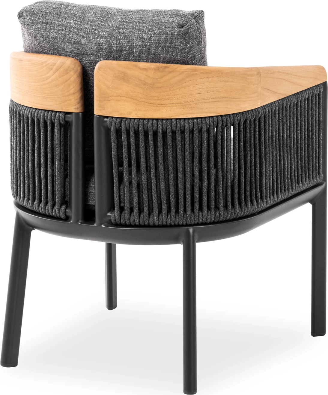 Karrige ngrënieje me mbështetëse Ethereal, ngjyrë gri e errët dhe qymyr, Candeo