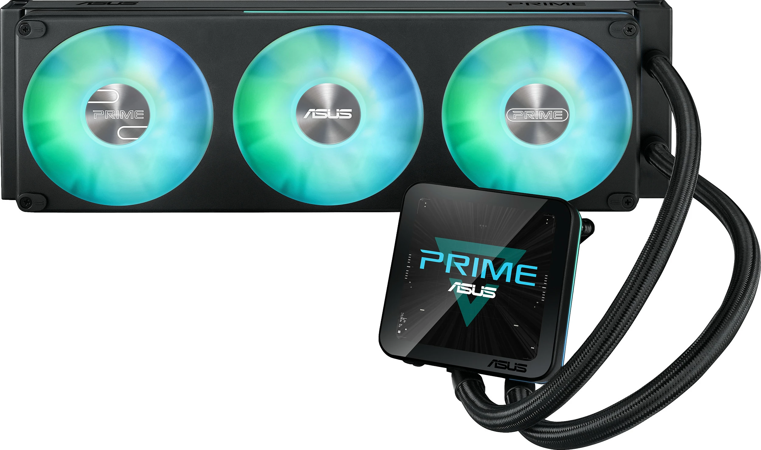 Ftohës lëngshëm AIO ASUS PRIME LC II 360 ARGB LCD, radiator 360mm, LGA1700/1851 AM4/AM5, i zi