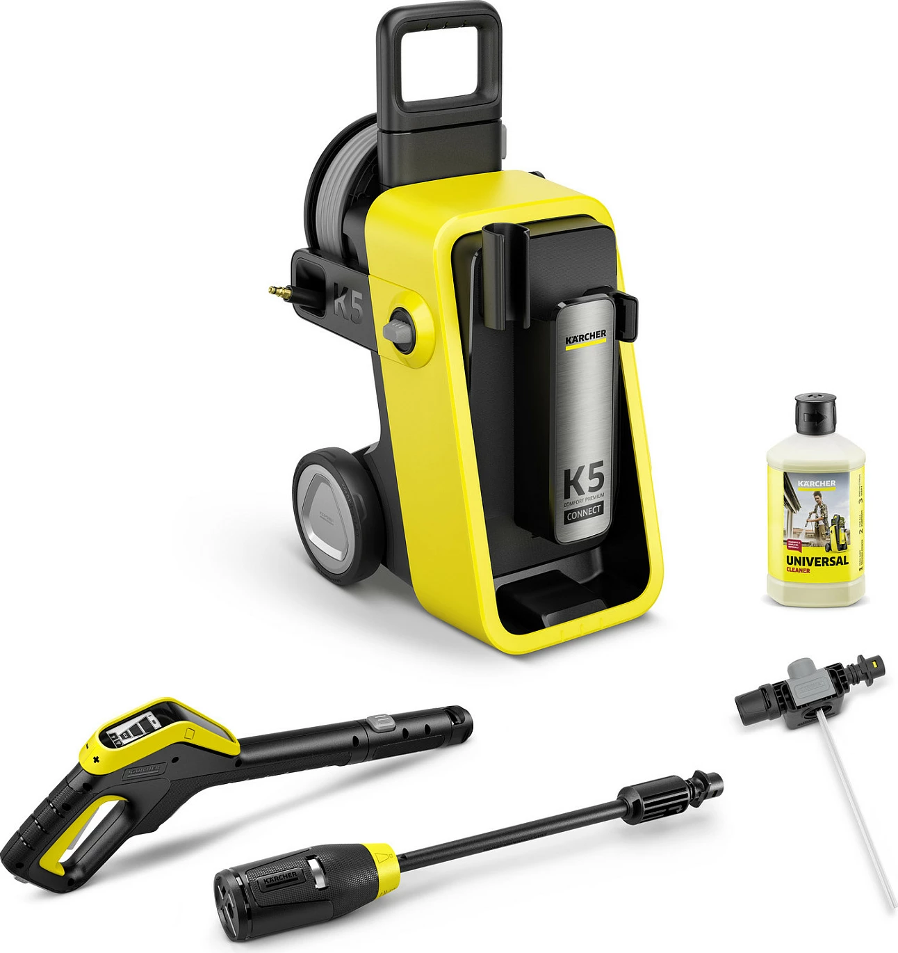 Larëse me presion Kärcher K5 Comfort Premium Connect, 145 bar, 500 l/h, e verdhë