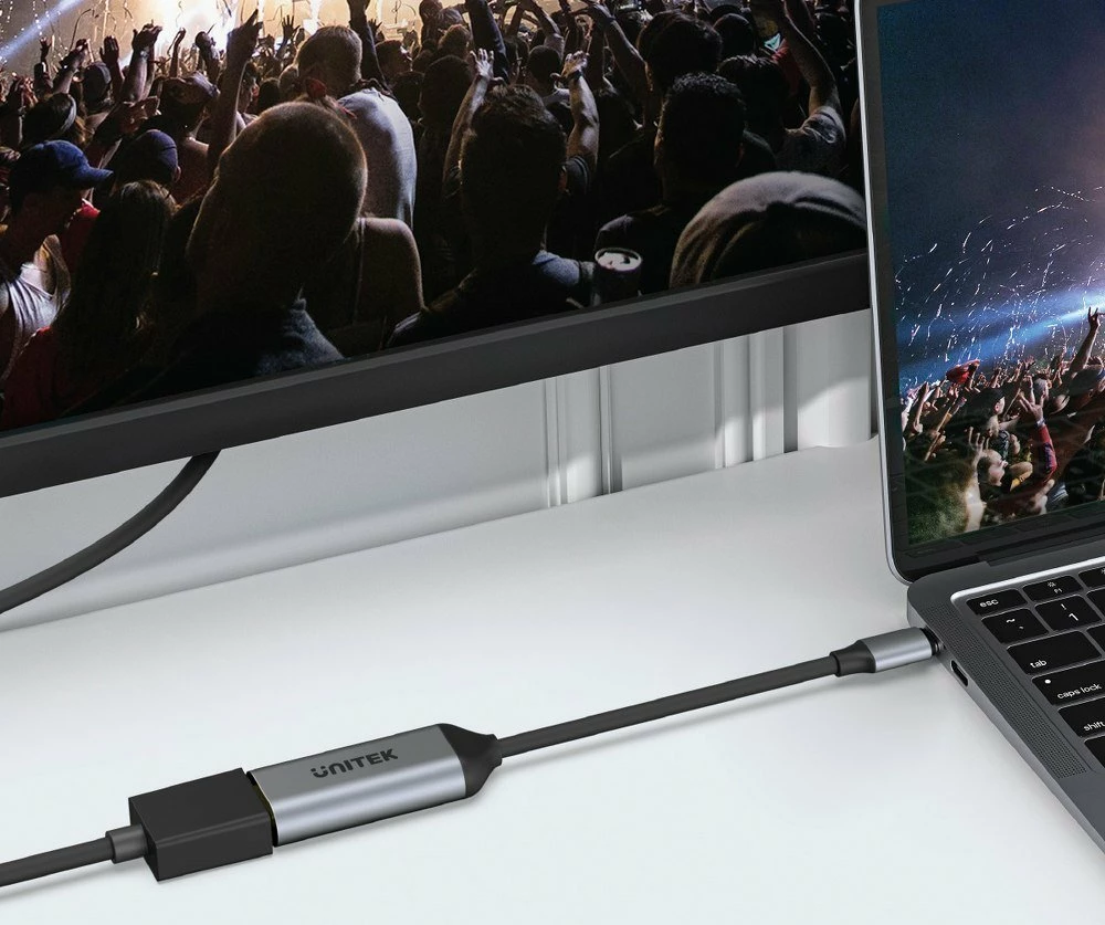 Adapter USB-C në HDMI Unitek V1420A, 4K@60Hz, HDMI 2.0, HDCP 2.3, kabllo 0.15 m, gri