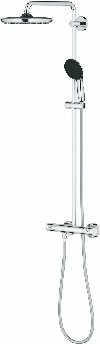 Sistem dushi Grohe Vitalio Start 250, 8.5 l/min, me zorrë fleksibile, krom/zi, 1 copë