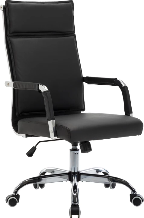 Karrige ekzekutive për zyre Mavel, lëkurë PU, ngjyrë e zezë, 55x62x100-110cm