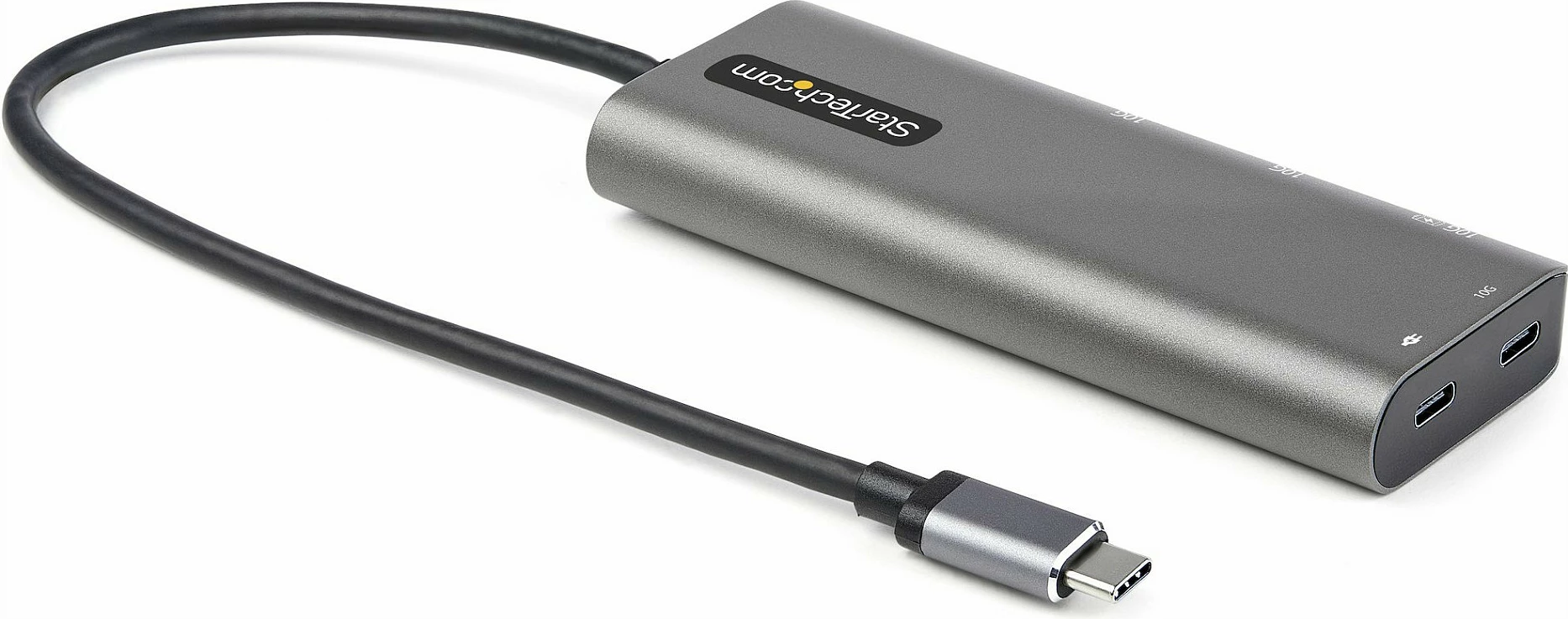 Adapter multiport USB-C StarTech DKT31CMDPHPD, HDMI + Mini DisplayPort 4K 60Hz, Hub 4x USB 10Gbps, PD 100W, zi/argjendtë
