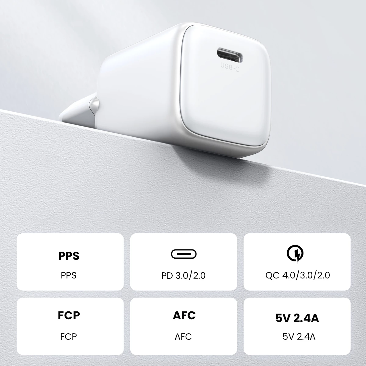 Karikues muri Ugreen Nexode Mini, 30W, USB-C, i bardhë