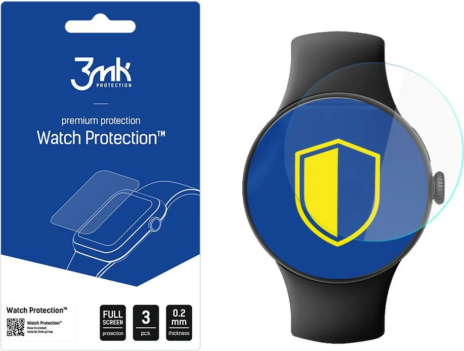 Folje mbrojtëse për orë Google Pixel Watch 3 XL, 3mk Protection, 3 copë, 0.2 mm