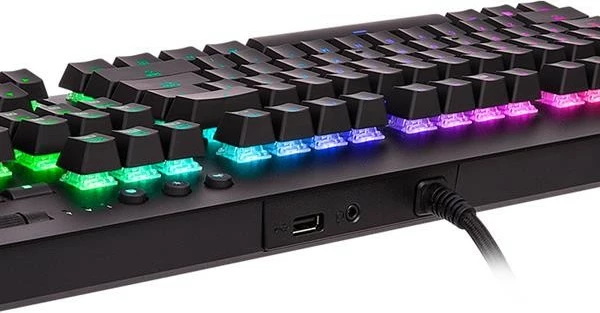 Tastierë gaming Thermaltake Level 20 GT RGB Cherry MX Silver, e zezë