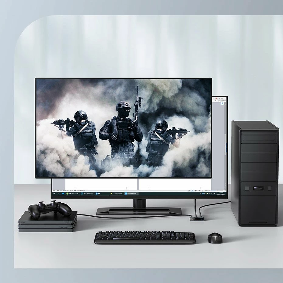 Switch HDMI Baseus CAHUB-BC0G, 2x HDMI, 4K/30Hz, Gri