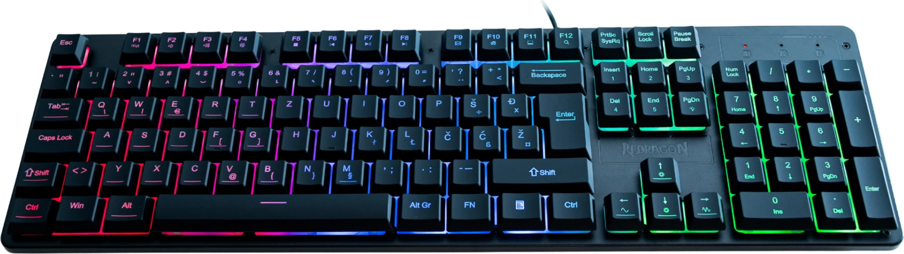 Tastierë gaming Redragon Netherbane K521, RGB, 104 taste, USB-C, SLO/CRO layout, e zezë