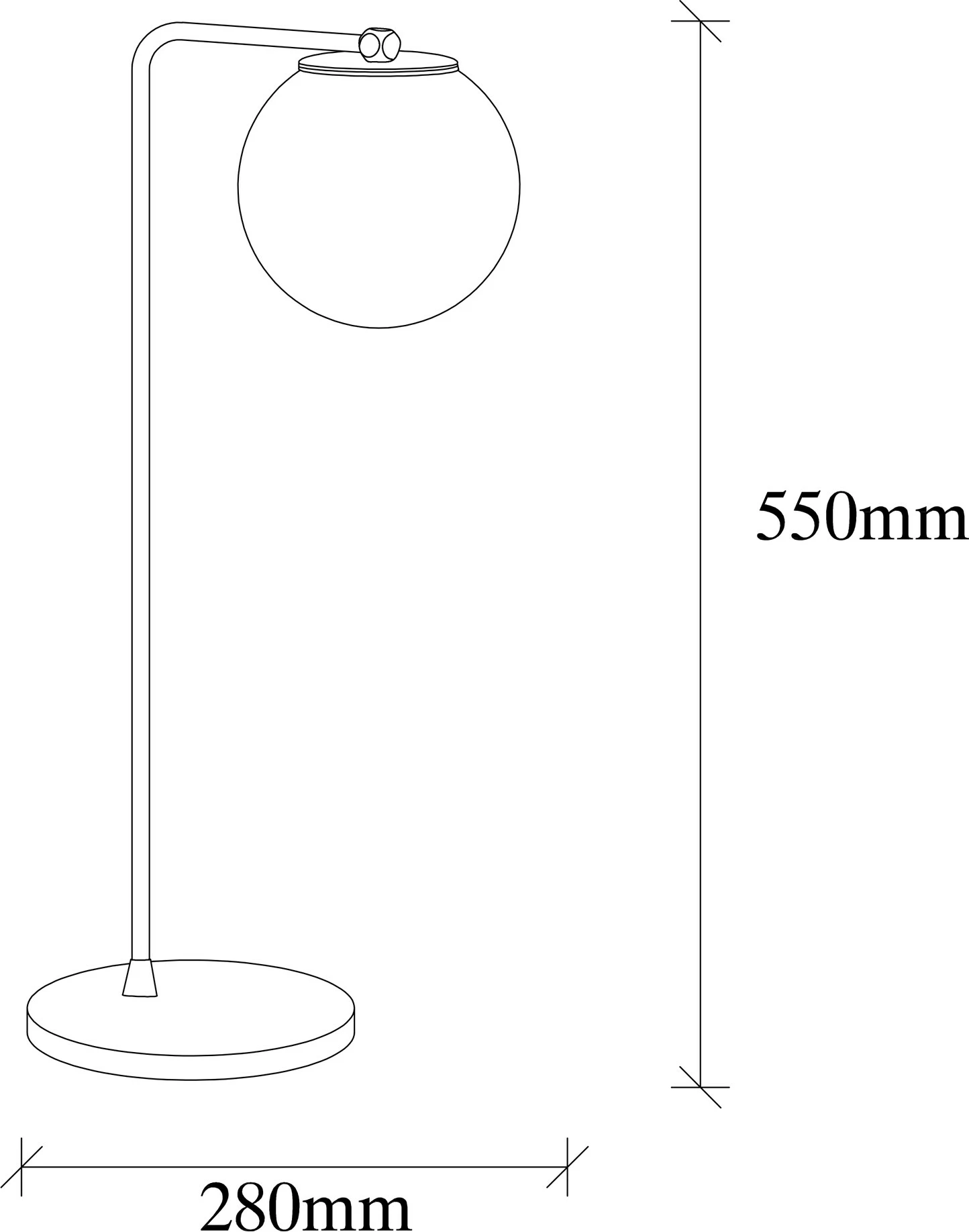 Llambë tavoline Opviq, Daisy-147-ML, e zezë