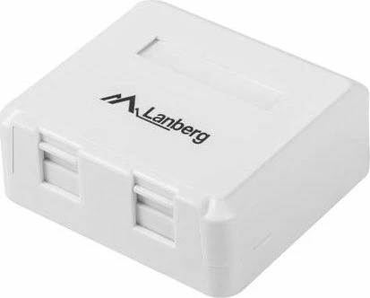 Kuti sipërfaqësore Lanberg OK1-0002-W për 2 module Keystone, e bardhë