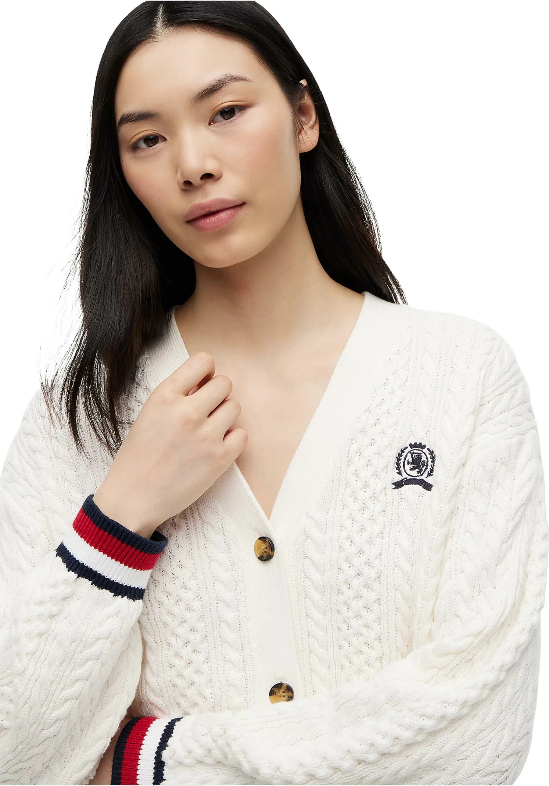 Kardigan për femra Tommy Hilfiger Jeans DW0DW22934, i bardhë [Madhësia: XS]