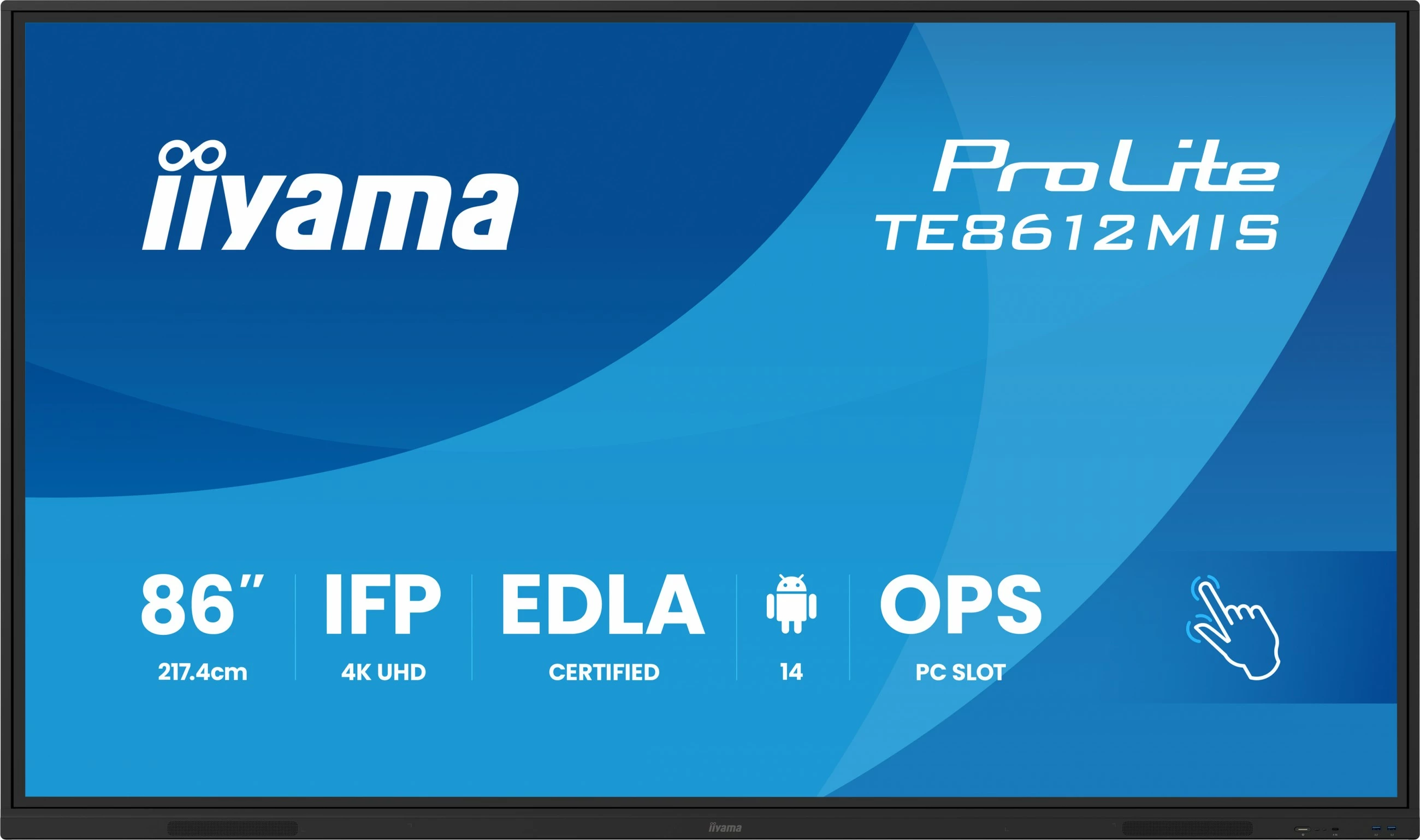 Ekran interaktiv iiyama ProLite TE8612MIS 86 inç 4K UHD touch, i zi
