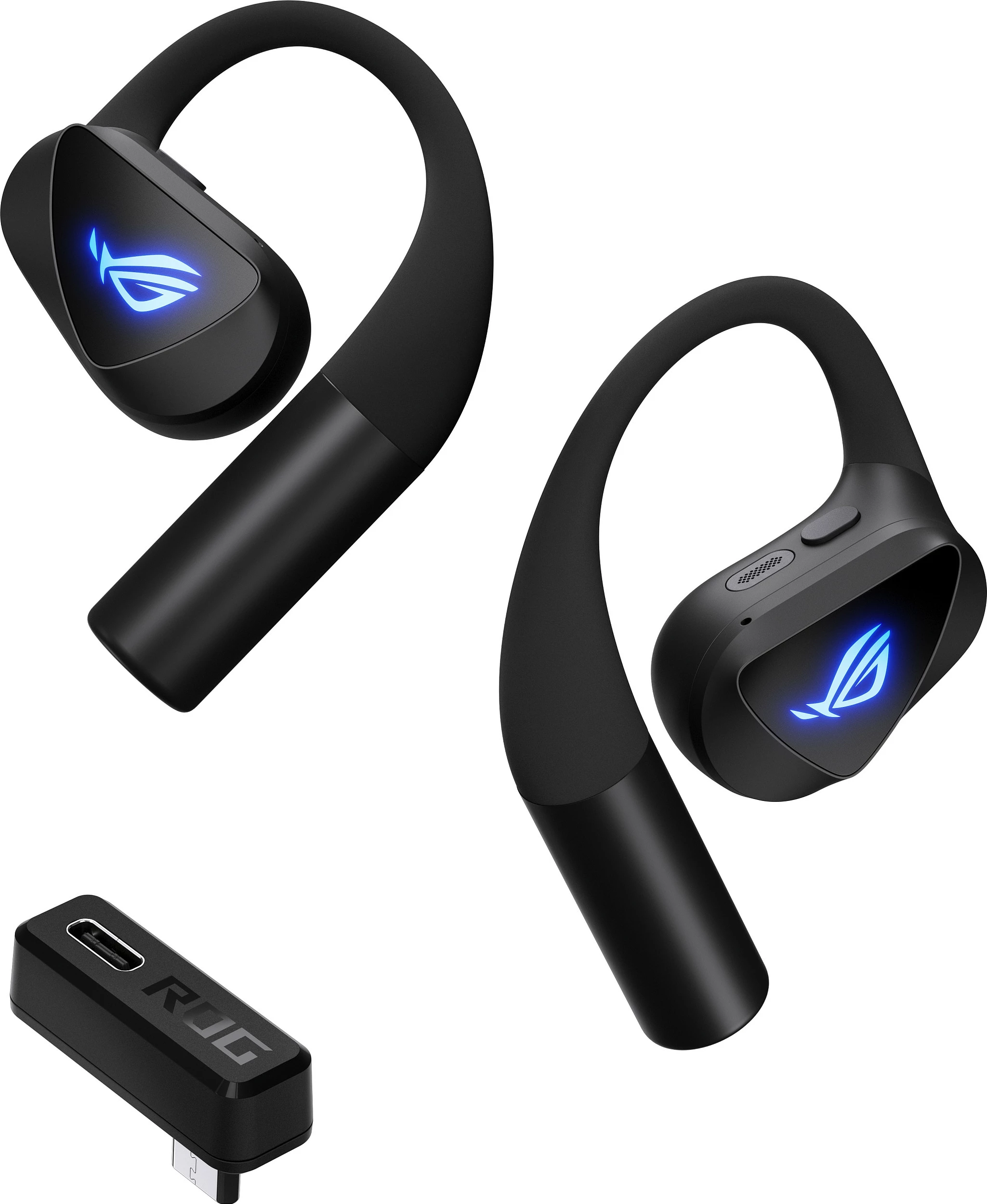 Kufje ASUS ROG Cetra Open Wireless, TWS gaming, Bluetooth 6.0 + 2.4GHz, të zeza