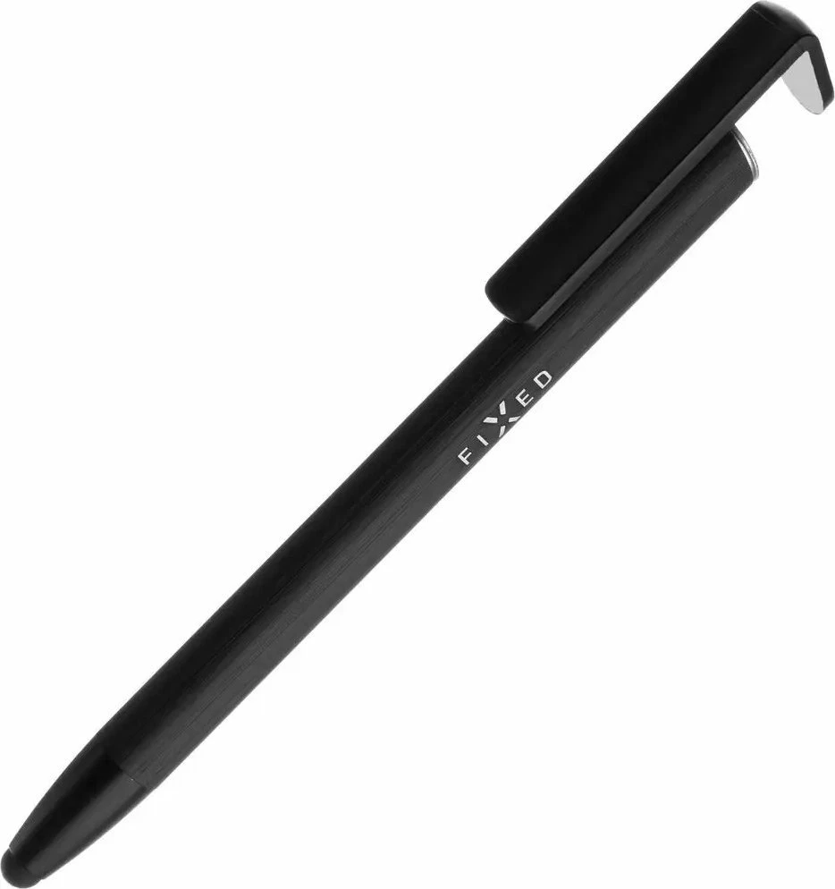 Stilolaps 3-në-1 Fixed, stilus + laps + mbajtëse, rimbushje blu, trup alumini, sipërfaqe antibakteriale, i zi, 1 copë