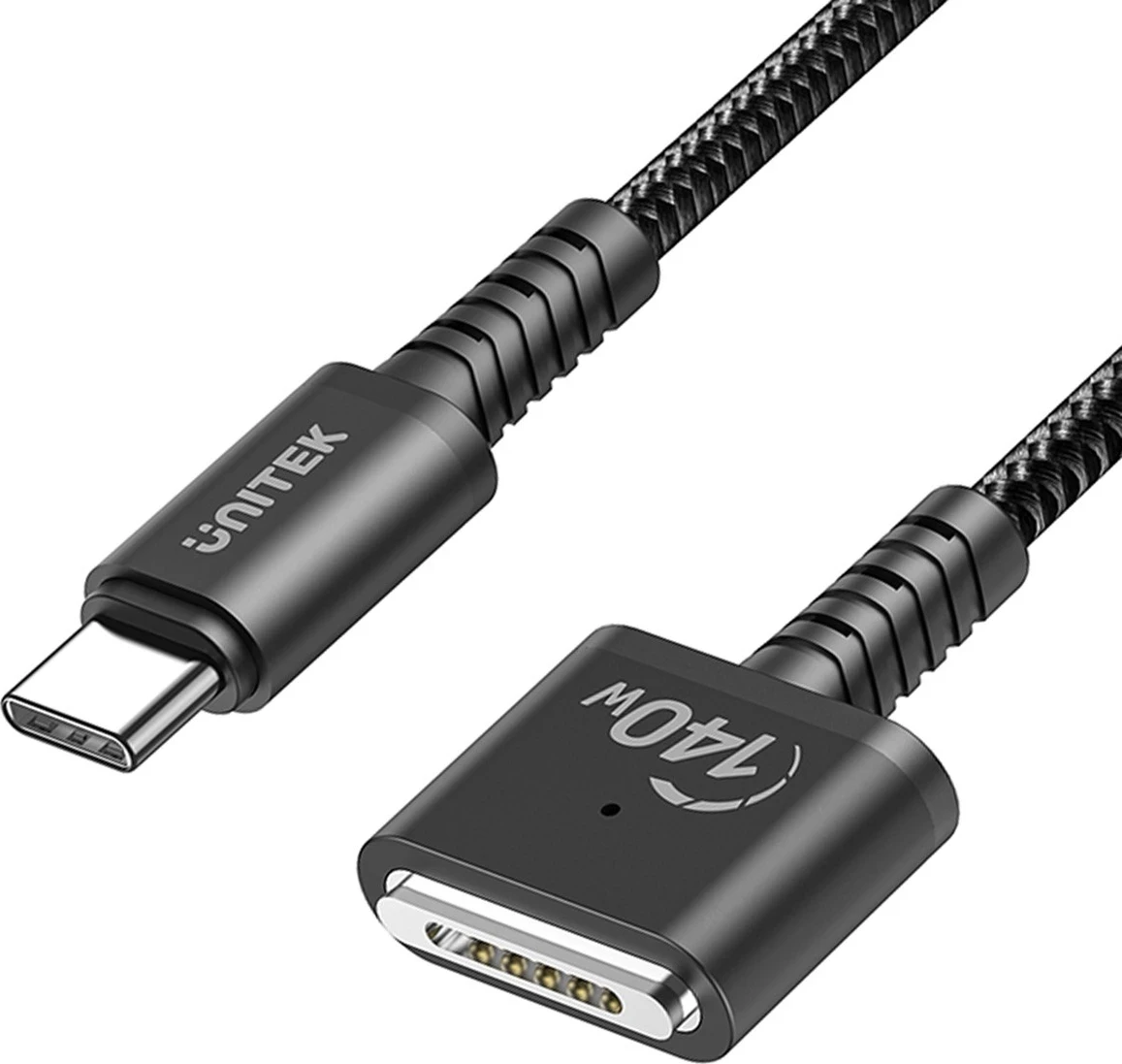 Kablli Unitek USB-C për MagSafe 3, 2m, ngjyrë e zezë