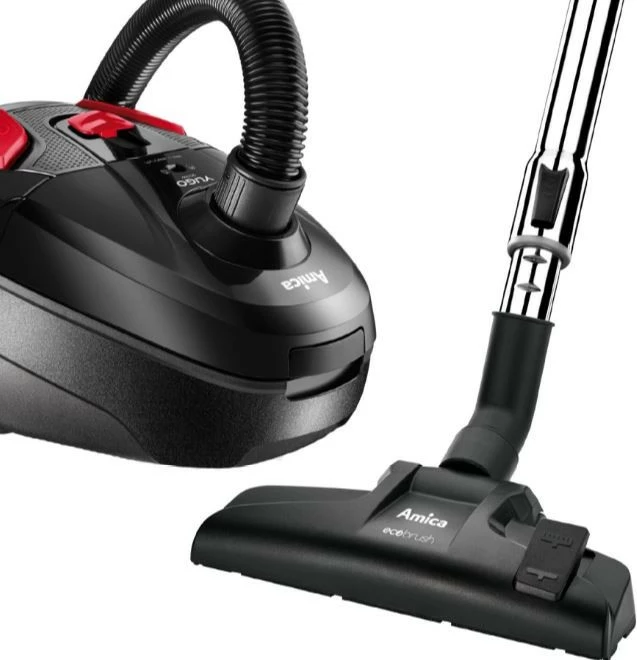 Fshesë me korent Amica YUGO VM1043 me qese, 2L, 900W, e zezë/kuqe