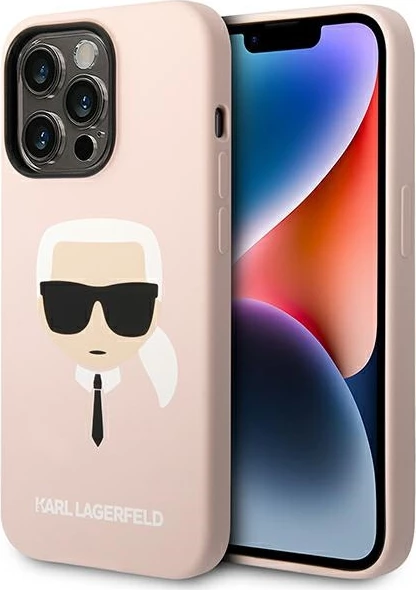 Mbështjellës Karl Lagerfeld KLHCP14XSLKHLP për iPhone 14 Pro Max, silikon, rozë