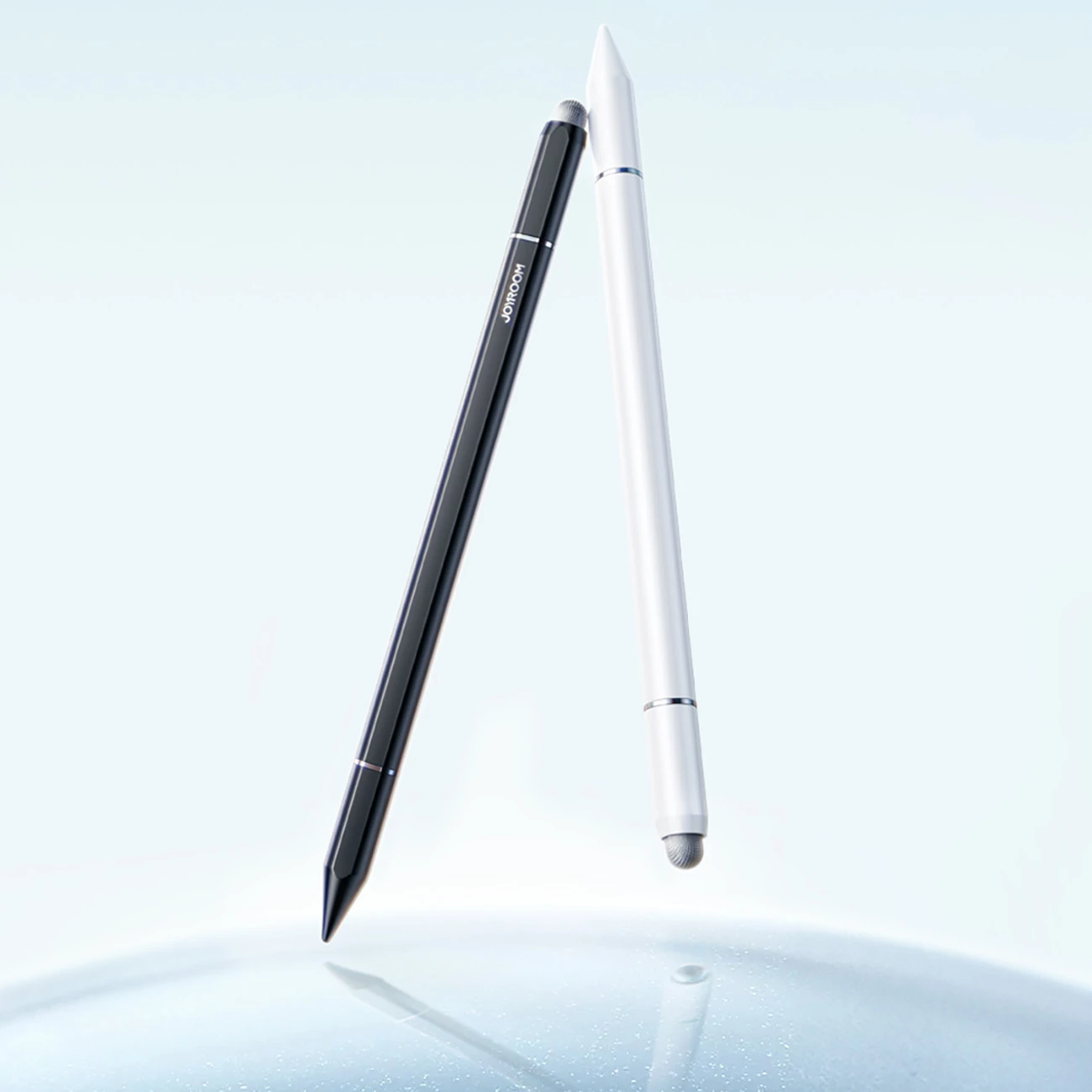 Stilus kapacitiv pasiv 3-në-1, Joyroom, JR-BP561, majë disk + majë gome + laps me bojë, trup alumini, magnetik, për pajisje me ekran prekje, e zezë