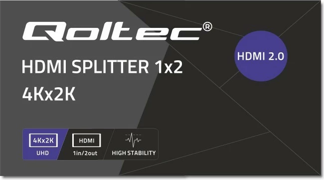 Splitter HDMI Qoltec 51797, 1x2, 4K/60Hz, i zi