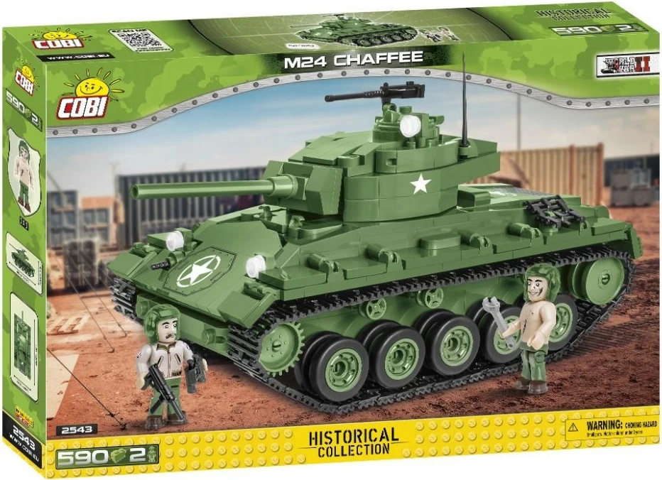 Set lodrash Cobi Klocki M24 Chaffee, 590 pjesë, 2 figura, Jeshile