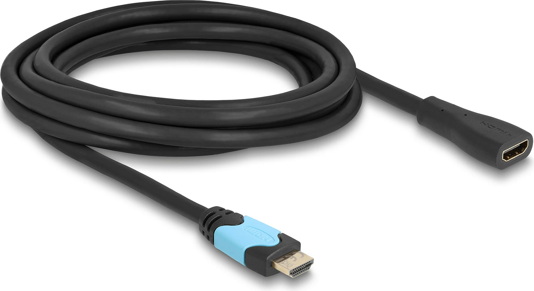 Kabllo zgjatëse HDMI DeLOCK High Speed 3m, 48 Gbps, 8K@60Hz, eARC, HDR, e zezë/tyrkiz