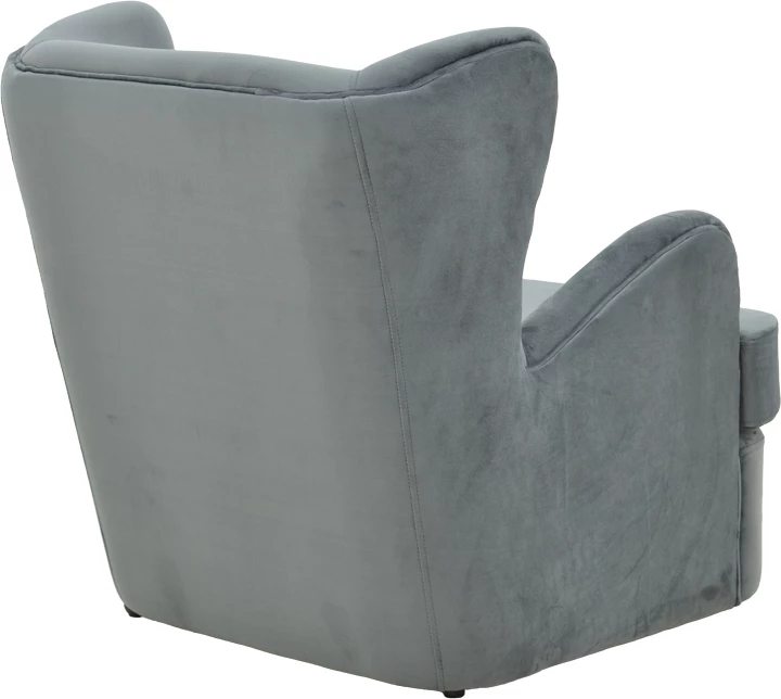 Fotel Regalo, kadife, ngjyrë antracit, 75x88x85cm