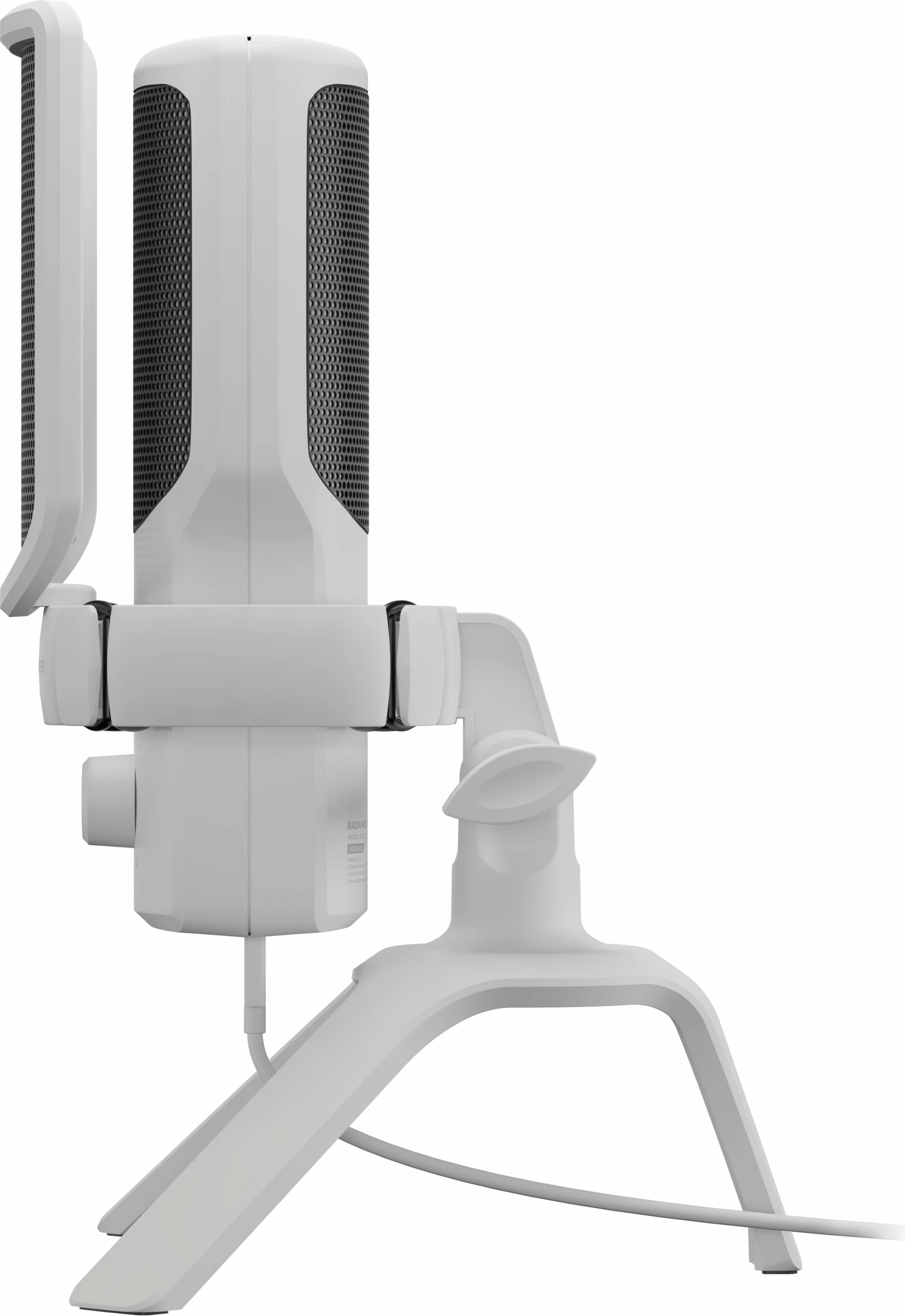 Mikrofon kondensator GENESIS Radium 250 NGM-2353, USB-C, kardioid, set me tripod dhe pop filter, i bardhë