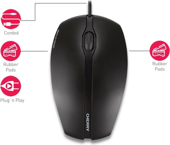 Maus Cherry GENTIX, USB, 1000 DPI, i zi