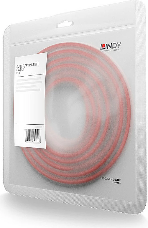Kabllo rrjeti LINDY 47290 Cat7 S/FTP 0.3m RJ45-RJ45, e kuqe