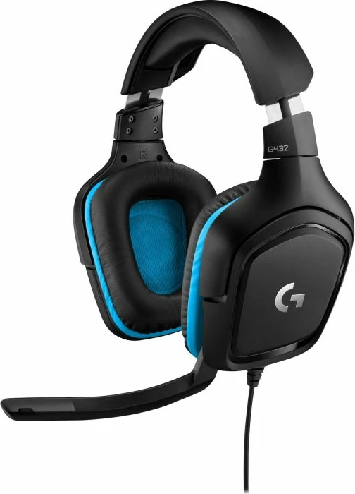 Kufje gaming Logitech G432 USB 7.1 me mikrofon, lëkurë artificiale, blu