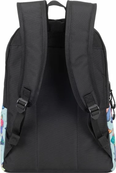 çantë shpine RIVACASE Skaters 5420, 12L, për laptop, material repelent uji, e zezë me print shumëngjyrësh