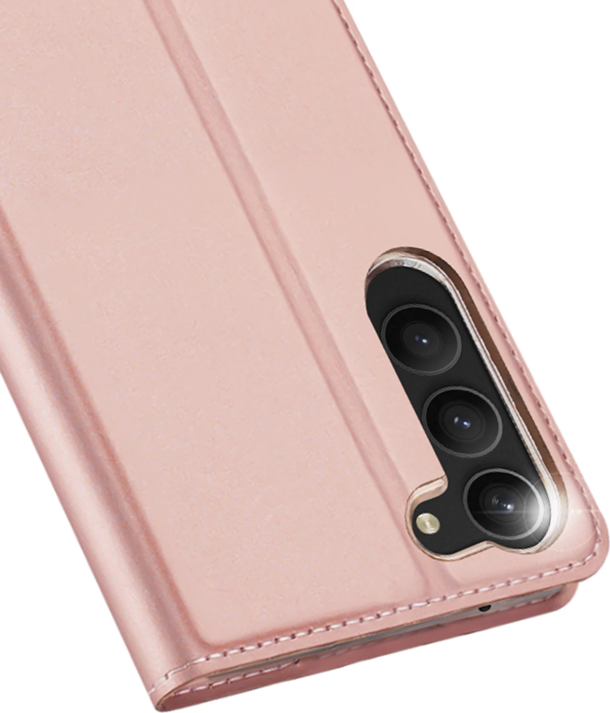 Mbështjellës Dux Ducis Skin Pro për Samsung Galaxy S23+, me xhep kartelash, funksion standi, rozë